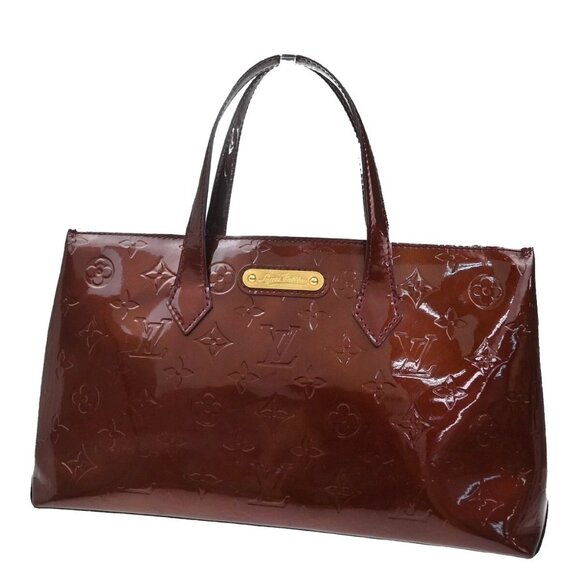 LOUIS VUITTON Wilshire PM Hand Tote Bag Monogram Vernis Burgundy M91644 86YH419 - Picture 1 of 14
